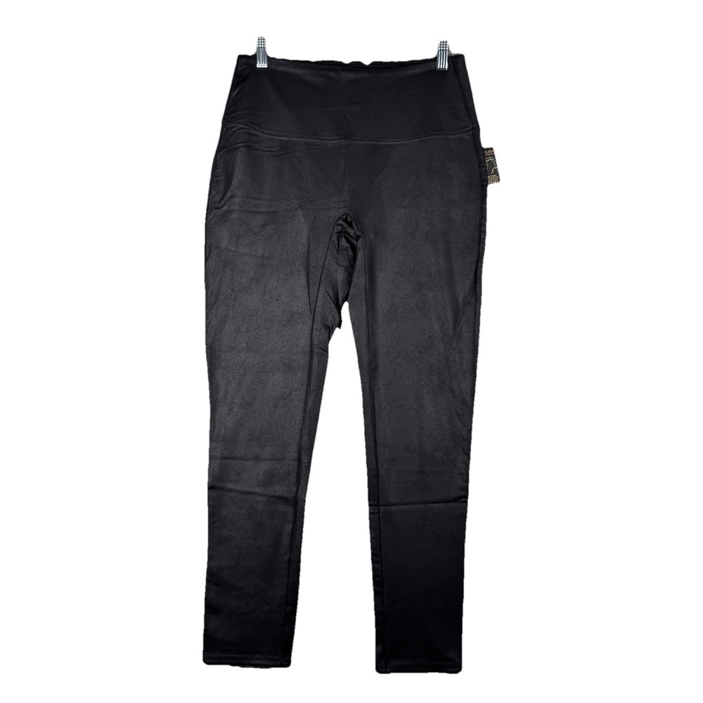 DG2 Diane Gilman Leggings Slim & Sleek Coated Figure Solution Black Large